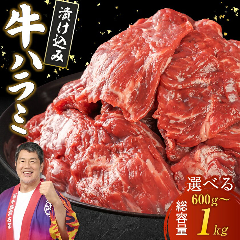 【ふるさと納税】吉田精肉店の漬け込み牛ハラミ[600g/800g/1kg]_ ハラミ 牛ハラミ 牛肉 肉 お肉 焼肉 焼き