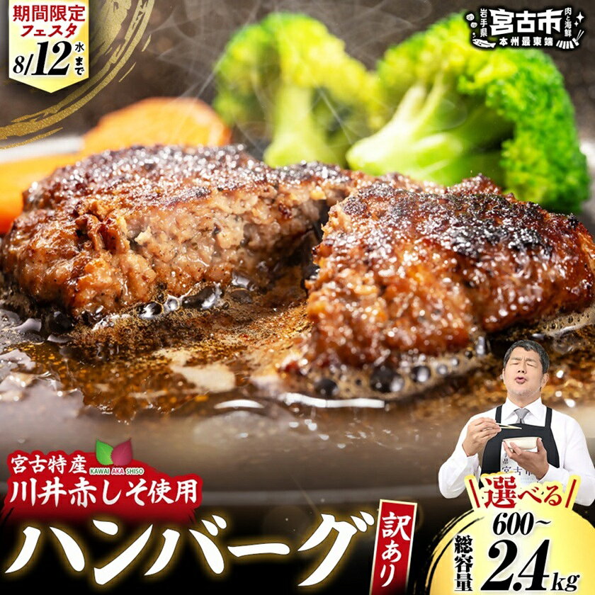 [期間限定フェスタ対象]_[訳あり]赤しそハンバーグ 冷凍のままフライパンで10分! 選べる容量 600g〜2.4kg[配送不可地域:離島][G1760047]
