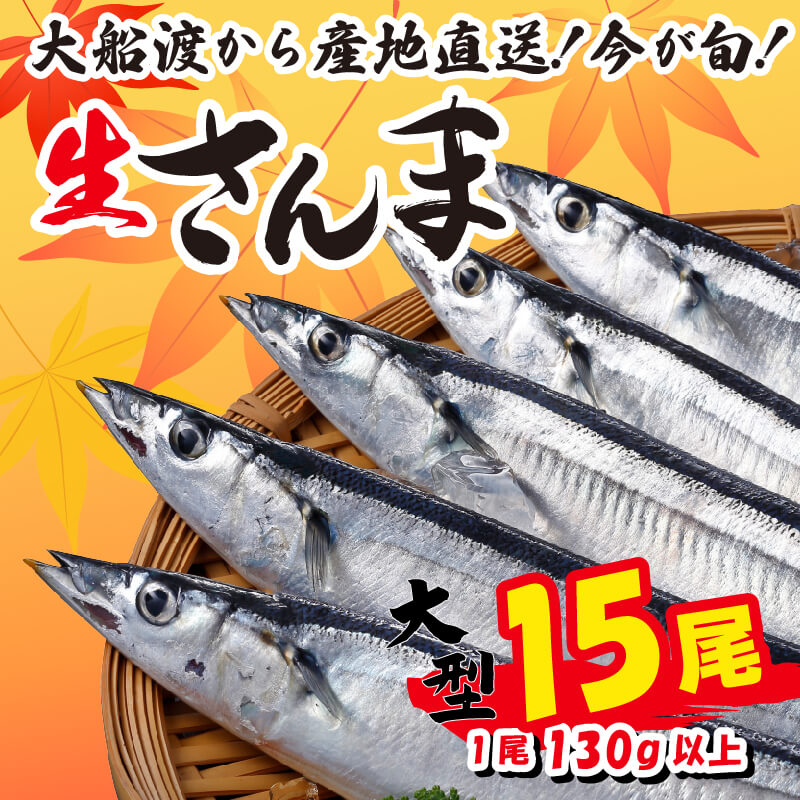 【ふるさと納税】 【数量限定】さんま 15尾 冷蔵 鮮秋刀魚 期間限定 発送期日 2023年9月10日～2023年11月15日 三陸 岩手 大船渡市