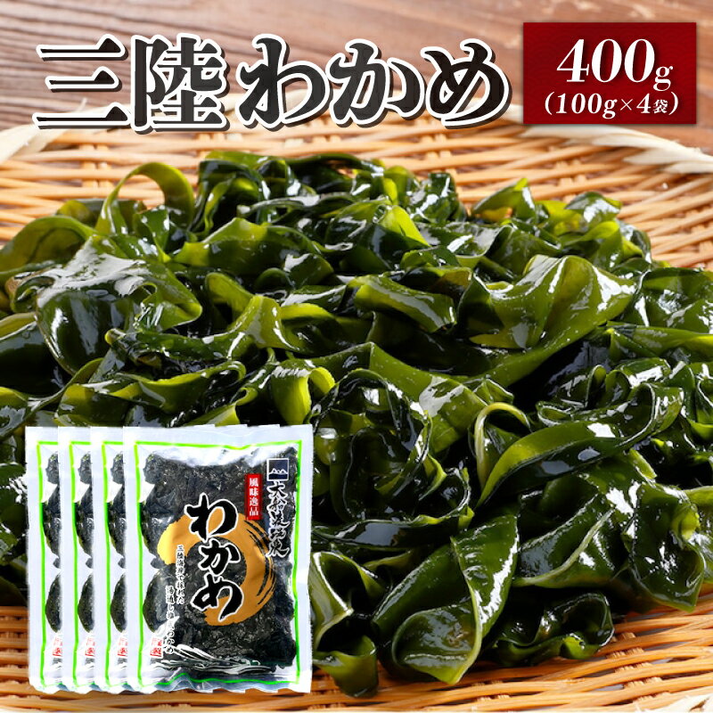 【ふるさと納税】 わかめ 三陸 おさしみわかめ 計400g 100g×4袋 三陸わかめ 湯通し塩蔵わかめ 小分け 冷蔵 ワカメ 海藻 小分け 刺身 刺し身 お刺身 お刺し身 岩手三陸産 5000円