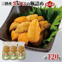  生ウニ 牛乳瓶 無添加 冷蔵 120g (40g×3本) 三陸産 ミョウバン不使用 国産 岩手県産 天然 キタムラサキウニ 雲丹 大船渡市 岩手県 ウニ丼 刺身