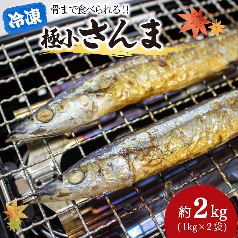 【数量限定】極小 さんま 2kg 1kg×2袋 冷凍 サンマ 秋刀魚 こぶり 骨まで食べられる