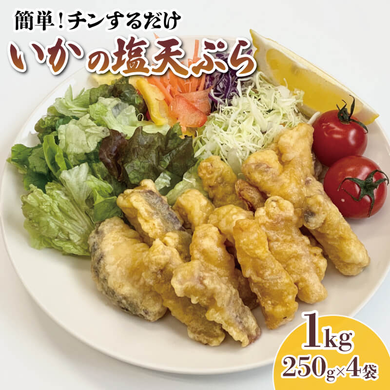 イカ 塩 天ぷら 1kg 250g×4袋 小分け いか 惣菜 簡単調理 お弁当