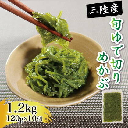 旬ゆで切り めかぶ 1.2kg 120g × 10袋 冷凍 小分け 惣菜 海藻 めかぶ メカブ 大船渡綾里産 三陸海 三陸 1万円 10000円