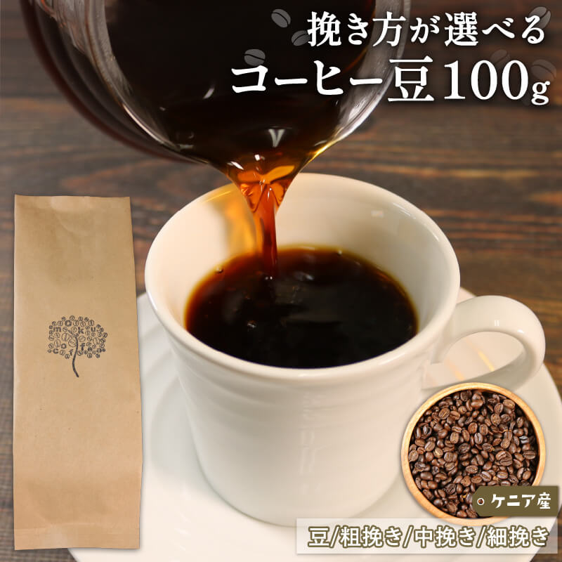 コーヒー 豆 100g ケニア 煎りたて 注文焙煎 シングルオリジン 三陸 大船渡市 自家焙煎 ストレート コーヒー 豆 粉 3000円