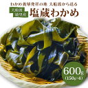 【ふるさと納税】 〈 一等品 〉 綾里の塩蔵ワカメ 600g (150g × 4) わかめ ワカメ 若芽 湯通し 塩 海藻 海産物 味噌汁 ごはん 夕飯 おかず 小分け 個包装 サラダ お刺身 刺し身 刺身 三陸 岩手県 国産 大船渡 綾里 災害 被災 火災