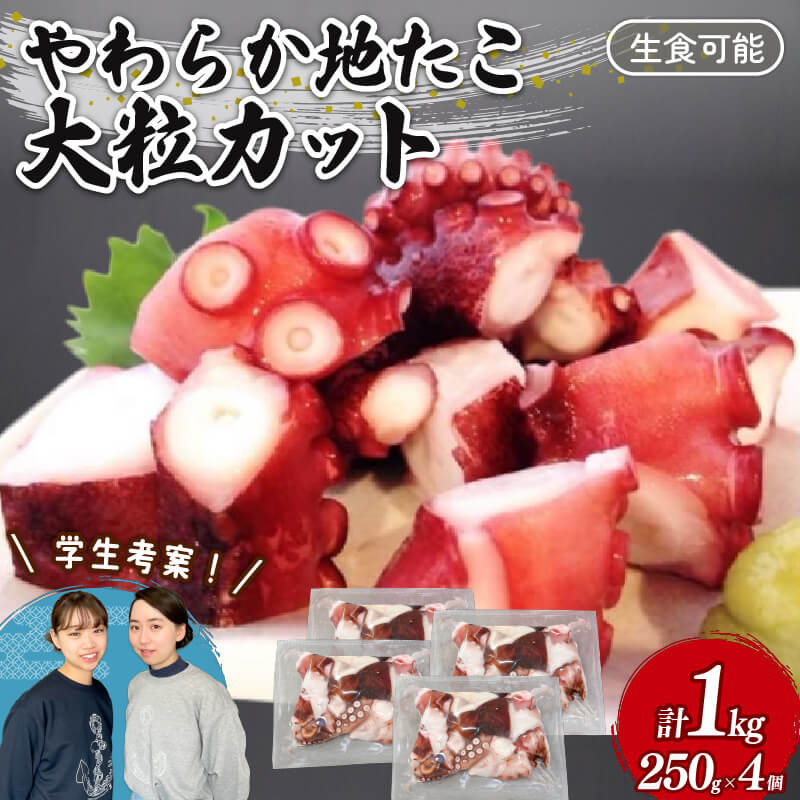 やわらか 地たこ 250g×4 (計1kg) カット済み ヤナギダコ 生食可 冷凍 蛸 タコ たこ焼き たこわさ タコ刺し 刺身 刺し身 やなぎだこ 岩手県 大船渡市