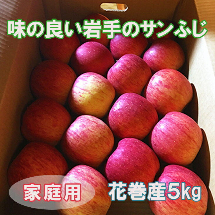 【ふるさと納税】【ご家庭用】味の良い岩手のサンふじ！ 花巻産約5kgのサムネイル