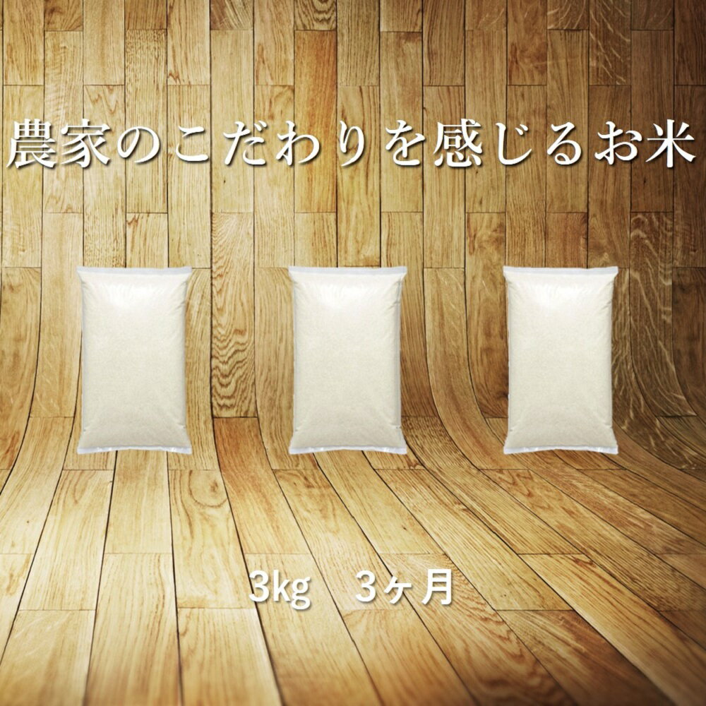 3位! 口コミ数「0件」評価「0」定期便 3ヶ月 令和4年産 ひとめぼれ 白米 3kg【送料無料】 ギフト 寄附者専用オリジナル袋 毎月 ふるさと納税 米 定期便