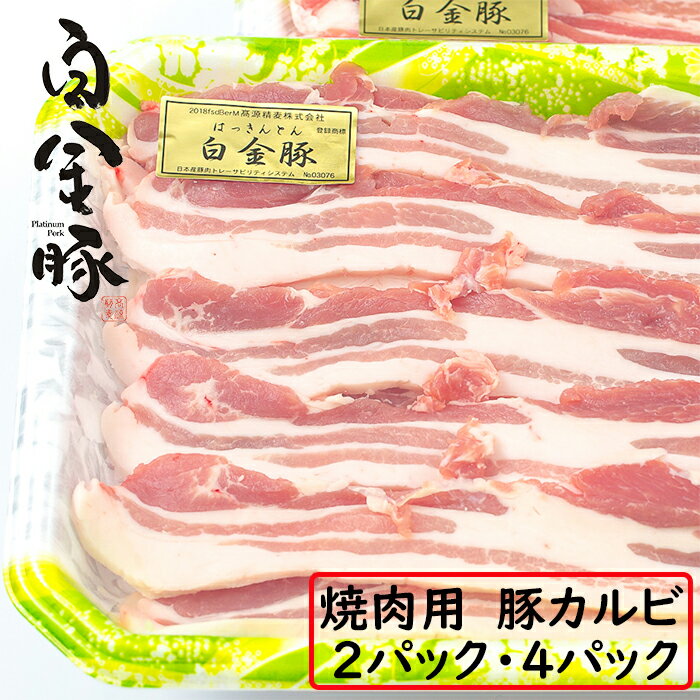【ふるさと納税】焼肉用豚カルビ≪内容量が選べる！ バラ500g×2パックor4パック≫ お肉 豚肉 プラチナポーク ブランド肉