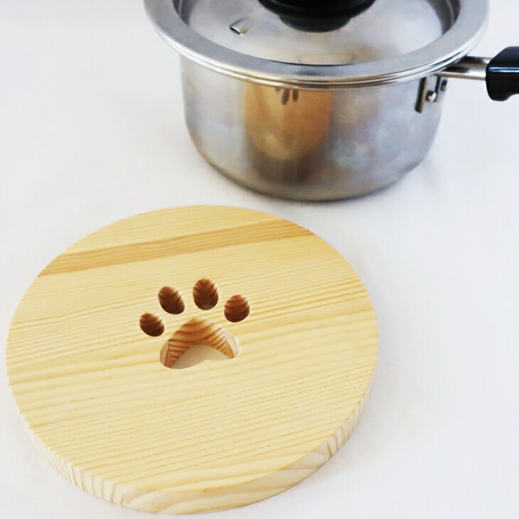 ウッドなべしき 工芸品 鍋敷き 手作り 猫 犬 ギフト