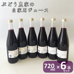 【ふるさと納税】ぶどう農家の果汁100％ ストレートジュース（720ml）6本セット 無添加