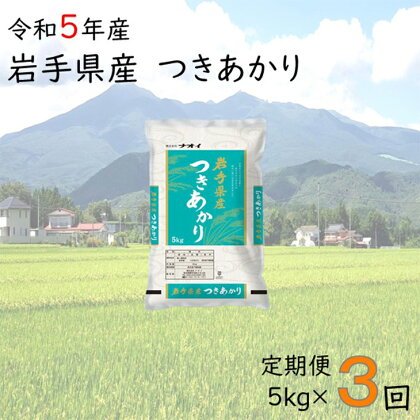 【3ヶ月定期便】令和5年産 岩手県産つきあかり 5kg 15kg ふるさと納税 米 定期便 お米