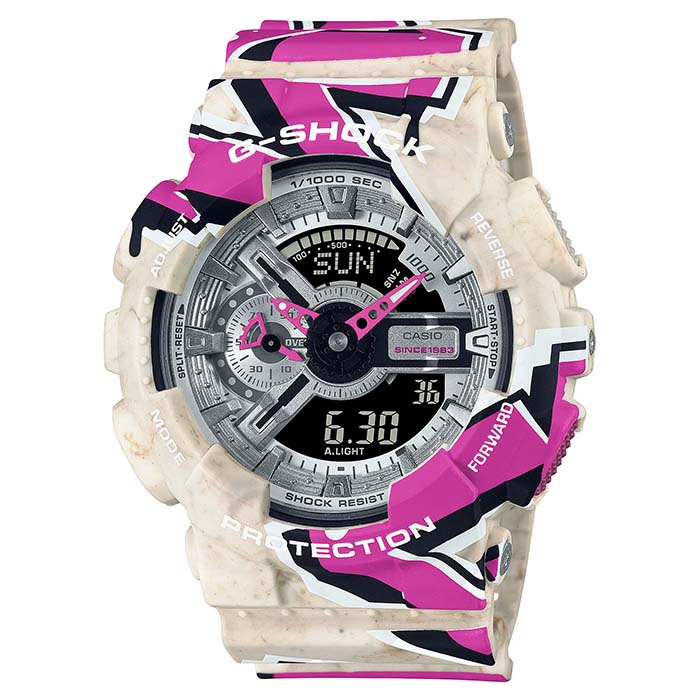 カシオ G-SHOCK GA-110SS-1AJR ホワイト ピンク ウォッチ 誕生日 記念日 お祝い 卒業 入学 入社 成人 祝い プレゼント ギフト 贈答 贈りもの 贈り物 松村時計店