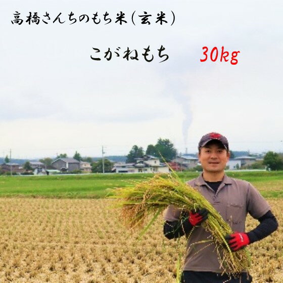 [ 令和5年産 ]高橋さんちの もち米( 玄米 )1等米検査済み 30kg お米 もち米 玄米 岩手 北上 1等米 こがねもち 高橋 光