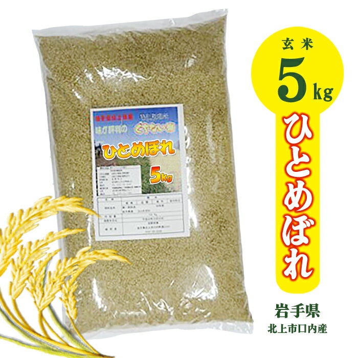 【ふるさと納税】 令和5年産 くちない米（ 特別栽培米 ひとめぼれ 玄米 ）5kg 直売センター北上協同組...