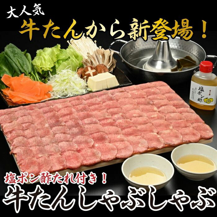 【ふるさと納税】牛たん しゃぶしゃぶ 200g（塩ポン酢付）【やまなか家】 牛しゃぶ パーティ 贈答 お歳暮 お中元 冷凍 新触感 タン ポン酢 薄切り 肉 さっぱり サッパリ KYフーズ （K6-038）