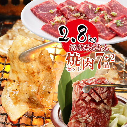 家族だんらん焼肉セット 計2.8kg (k3-006) 牛肉 冷凍 BBQ アウトドア 誕生日 パーティー お祝い ホルモン 牛たん カルビ ハラミ 父の日 お中元 お土産 贈り物 ご贈答 KYフーズ