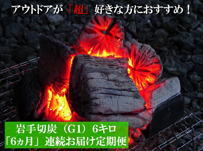 【ふるさと納税】【定期便】アウトドア・BBQ超大好き！6ヵ月連続でこだわり木炭6kgをお届け定期便