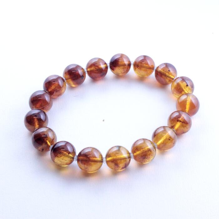 【ふるさと納税】【久慈産琥珀】ブレスレット 10mm玉