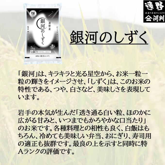 【ふるさと納税】定期便 3回 令和5年産 岩手県産 「 銀河のしずく 」5kg 五つ星 お米マイスター厳選 【 コメマルシェ 河判 】米 お米 おこめ 白米 精米 ふっくら ツヤツヤ SDGs 岩手県 遠野市 国産 送料無料