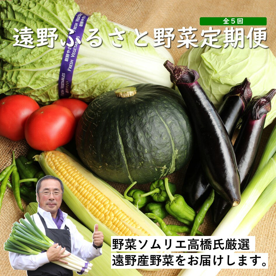 【ふるさと納税】遠野 ふるさと 野菜便 定期便 年5回《 野菜ソムリエ 厳選 》/ 岩手県 遠野市 産 野菜 やさい セット 詰め合わせ