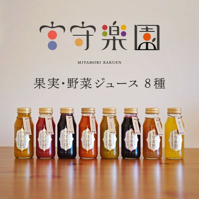 宮守楽園 ジュース 8種 合計 8本 セット 宮守川上流生産組合 遠野市