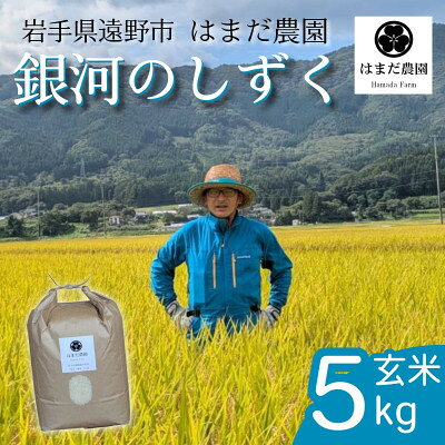 令和8年産 新米 銀河のしずく 玄米 5kg 岩手県 遠野産 農家直送 【はまだ農園】【2001713】