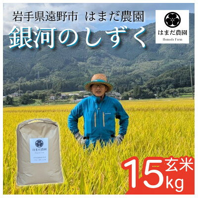 令和8年産 新米 銀河のしずく 玄米 15kg 岩手県 遠野産 農家直送 【はまだ農園】【2001716】