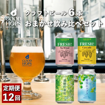 【ふるさと納税】【毎月定期便】クラフトビール GOOD HOPS おまかせ 飲み比べ 6本セット全12回【配送不可地域：離島】【4082164】