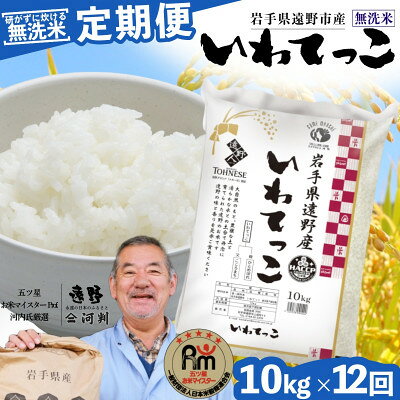 【ふるさと納税】【毎月定期便】〈無洗米〉岩手県 遠野市産 いわてっこ 10kg 【 コ...