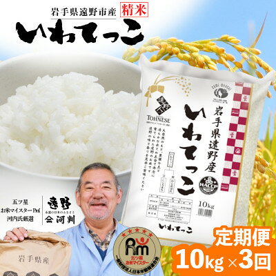 【ふるさと納税】【毎月定期便】遠野産 いわてっこ 精米 10kg 河判全6回【4081734】