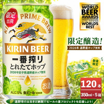 【ふるさと納税】キリン 一番搾り とれたてホップ 生ビール 350ml×24本 5ケース【複数個口で配送】【4091266】