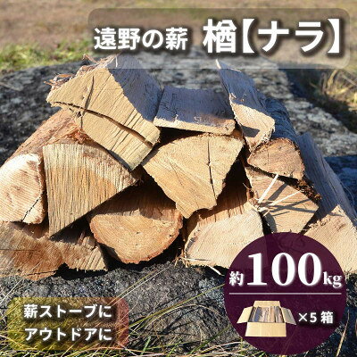 【ふるさと納税】薪 広葉樹 楢 乾燥済み 約20kg×5セット 岩手県 遠野市 道の駅 遠野風の丘【複数個口で配送】【配送不可地域：離島・北海道・沖縄県・東海・近畿・中国・四国・九州】【4091621】