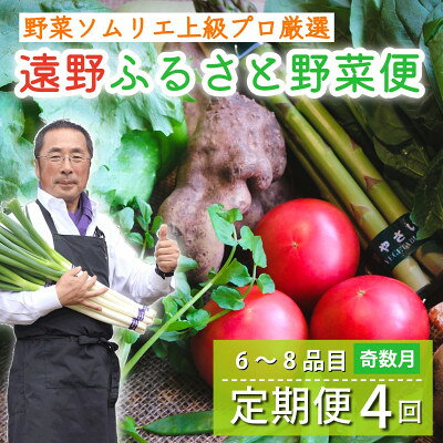 [発送月固定定期便]遠野ふるさと野菜便 野菜ソムリエ 厳選 詰め合わせセット 岩手県遠野市 全4回[配送不可地域:離島]