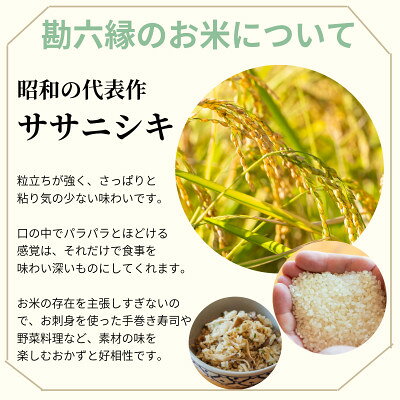 【ふるさと納税】【毎月定期便】ササニシキ 白米 精米 5kg 栽培期間中農薬不使用 岩手県 遠野市 勘六縁全6回【4094535】 f032085-tono-10002036 岩手県遠野市 サンプル画像3
