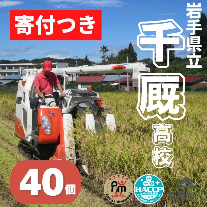 思いやり型返礼品 岩手県立千厩高等学校の生徒が作った玄米ご飯 40個 パックごはん ご飯パック レトルトご飯 協賛型 寄附型