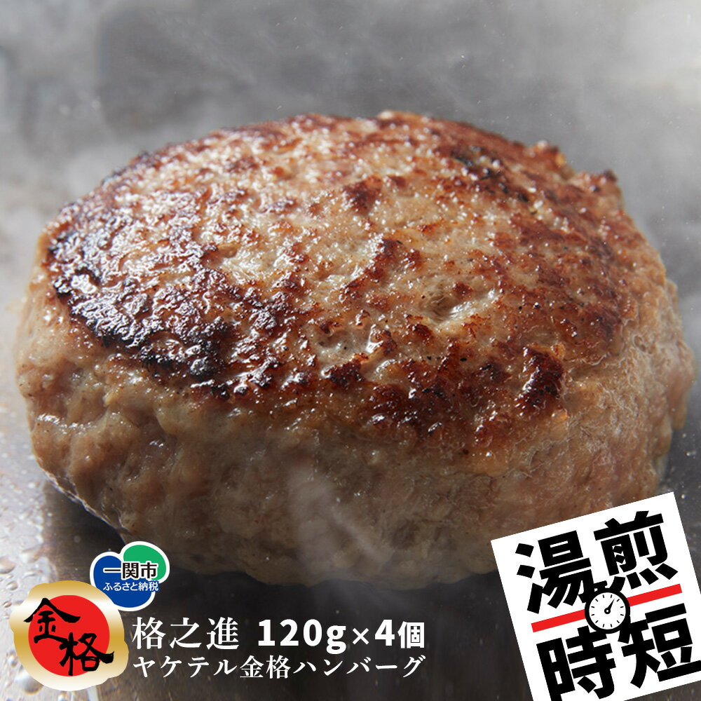 【ふるさと納税】 格之進 ヤケテル 金格ハンバーグ 120g 4個 【 冷凍 調理済み 時短 湯せん 無添加 金格 高級 国産 肉 牛肉 豚肉 白金豚 お弁当 個包装 惣菜 小分け 子供 簡単調理 贈り物 ギフ…