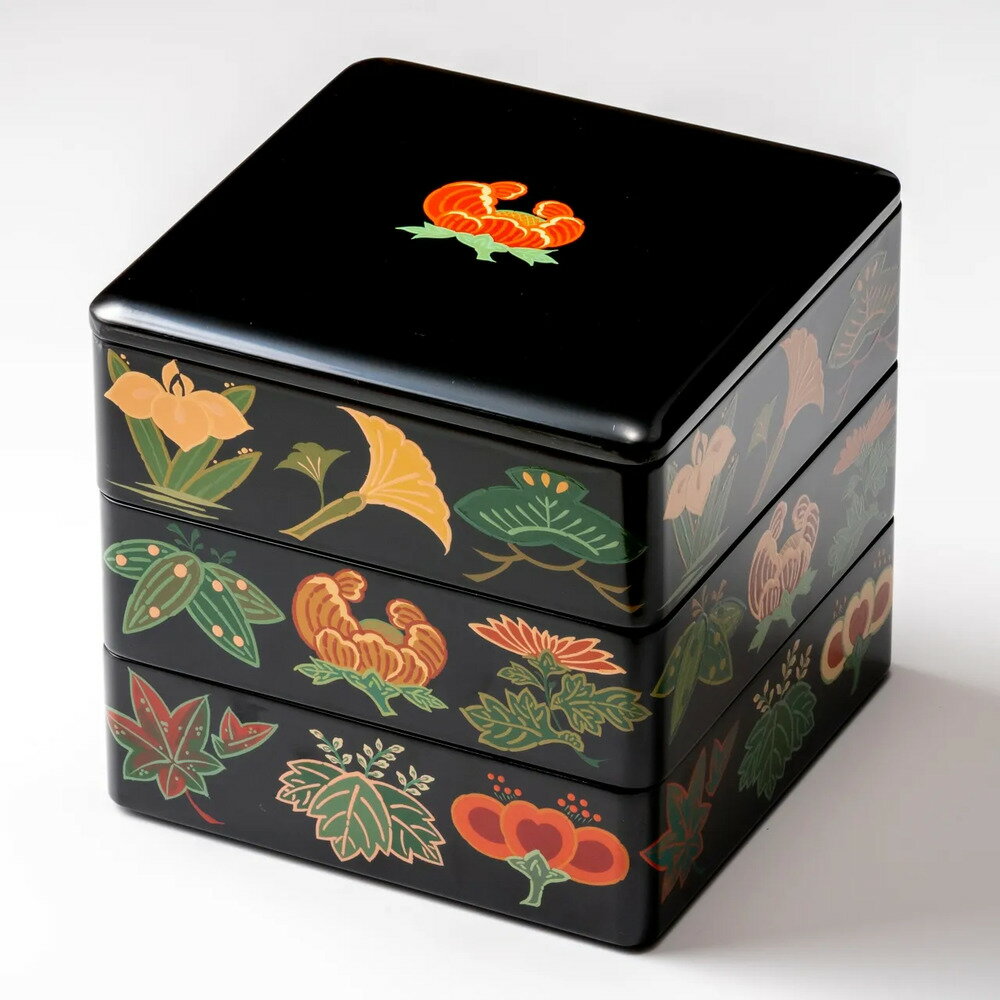 【ふるさと納税】古代漆絵重箱 5.5寸 伝統工芸 工芸品 ふるさと納税 丸三漆器 重箱 漆 一関市 岩手県