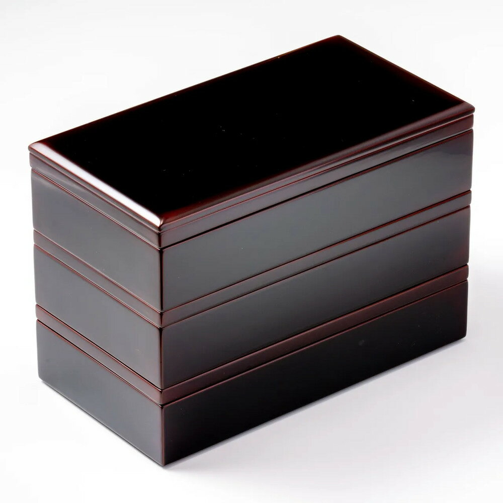 【ふるさと納税】長角重箱 溜 伝統工芸 工芸品 ふるさと納税 丸三漆器 重箱 漆 一関市 岩手県