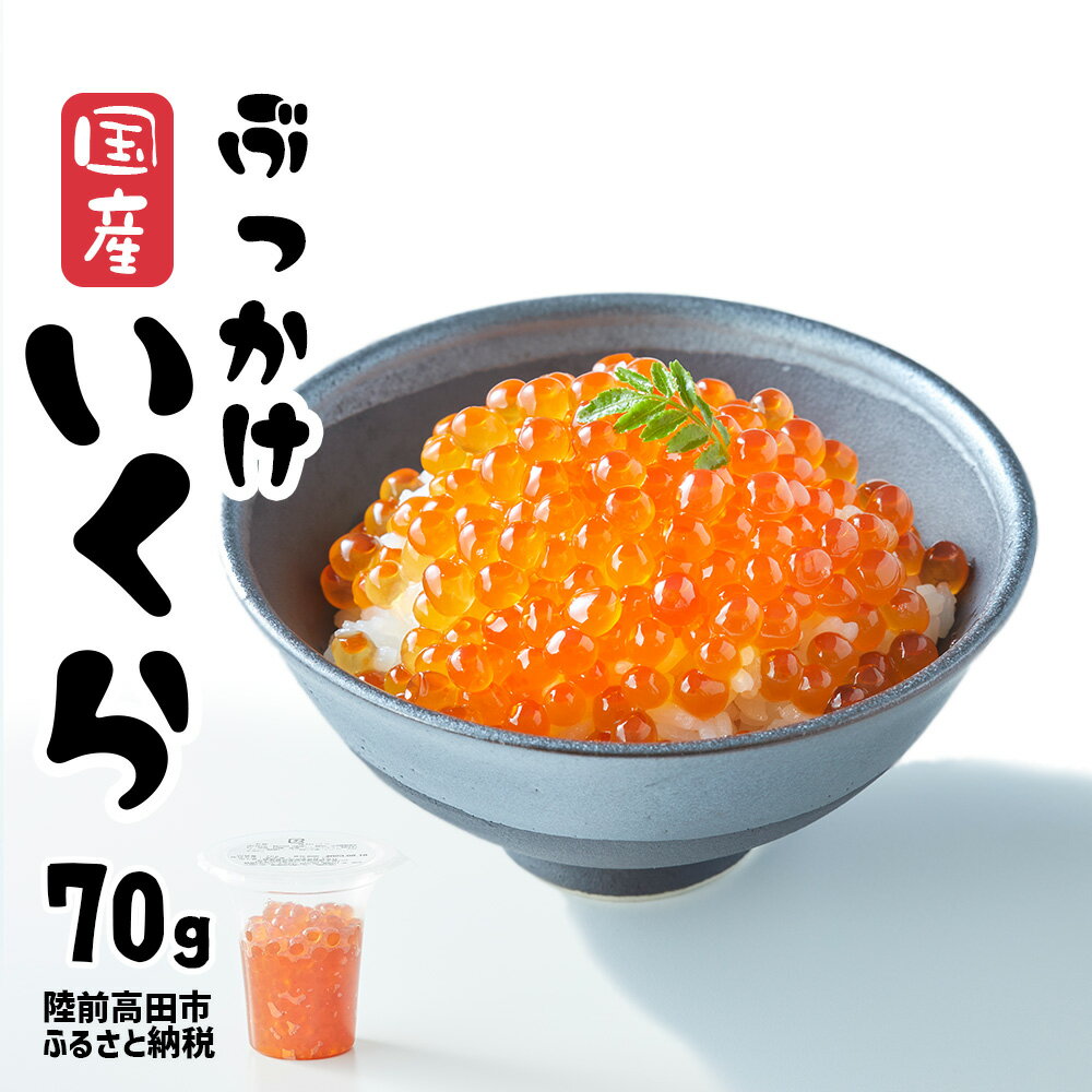 【ふるさと納税】いくら 国産 70g 醤油漬け （鮭卵） 冷凍 最上級グレード 3特 【 いくら ikura 鮭 鮭卵 醤油 海鮮 魚卵 人気 醤油漬け 天然 鮭いくら いくら醤油漬け 冷凍いくら 便利 おせち お料理 おためし 岩手 陸前高田 】