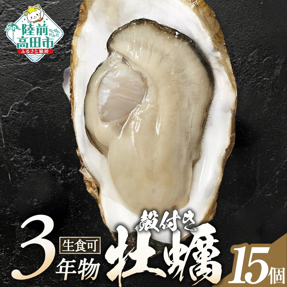 【ふるさと納税】 牡蠣 生食用 殻付き 15個 冷蔵 大粒 (ナイフ・軍手・剥き方説明書付き)[ 真牡蠣 牡蠣 かき カキ 生牡蠣 生食用 旬 新鮮 海鮮 濃厚 料理 鍋 牡蠣鍋 カキフライ バーベキュー BBQ キャンプ おいしい TV テレビ 産地直送 三陸 岩手 マルテン水産 ]