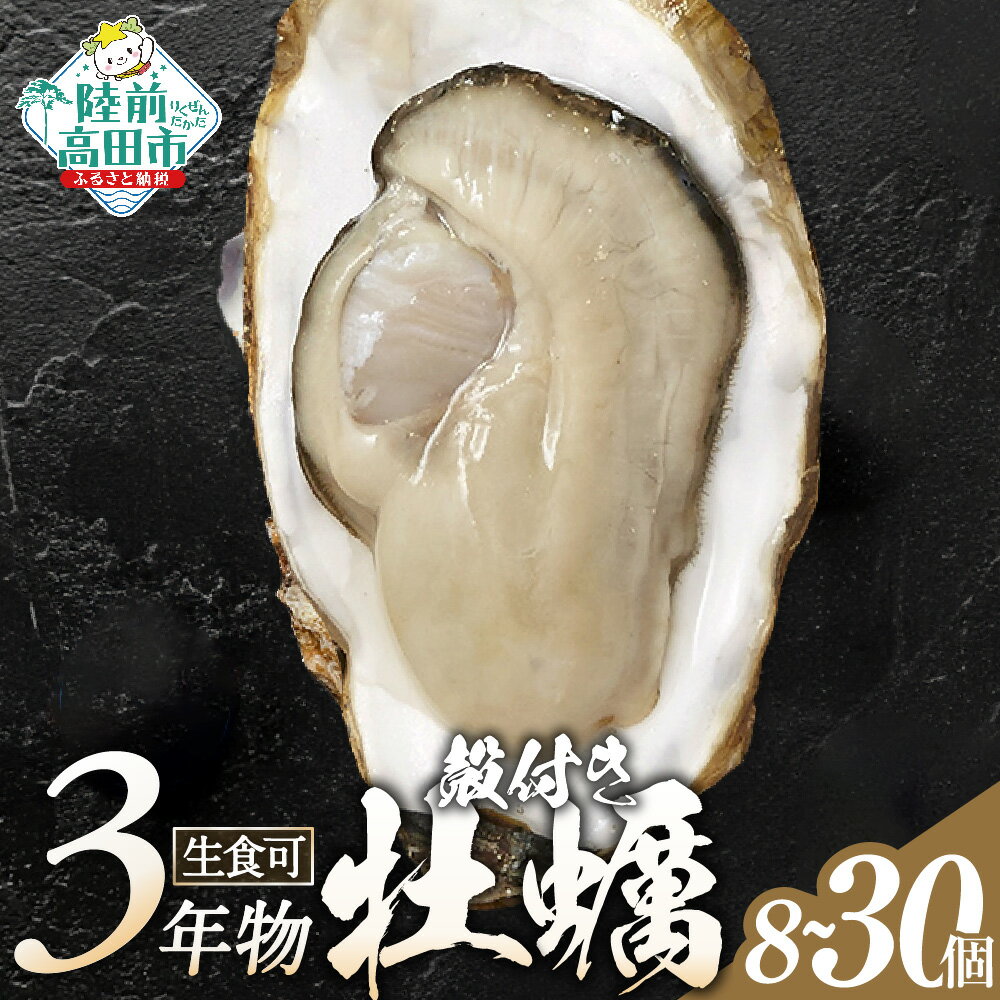 牡蠣 生食用 殻付き 8個 15個 30個 冷蔵 大粒 (ナイフ・軍手・剥き方説明書付き)[ 真牡蠣 牡蠣 かき カキ 生牡蠣 生食用 旬 新鮮 海鮮 濃厚 料理 鍋 牡蠣鍋 カキフライ バーベキュー BBQ キャンプ おいしい TV テレビ 産地直送 三陸 岩手 マルテン水産 ]