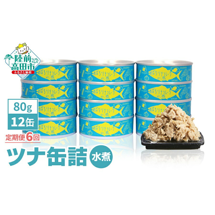 【ふるさと納税】6ヶ月 定期便 ツナ 缶詰 ( 水煮 ) 8