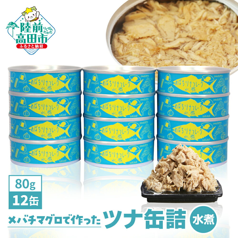 【ふるさと納税】無添加 缶詰 ツナ缶 (水煮) 960g ( 80g × 12缶 ) 配送時期が選べる 【 メバチ マグロ...