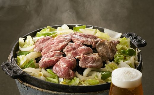 【ふるさと納税】ジンギスカン ラム肉 ( 肩ロース ) 450g (1～2人前)《お肉屋さんの 特製 たれ 付き》焼肉 冷凍 成吉思汗 BBQ キャンプ 陸前高田