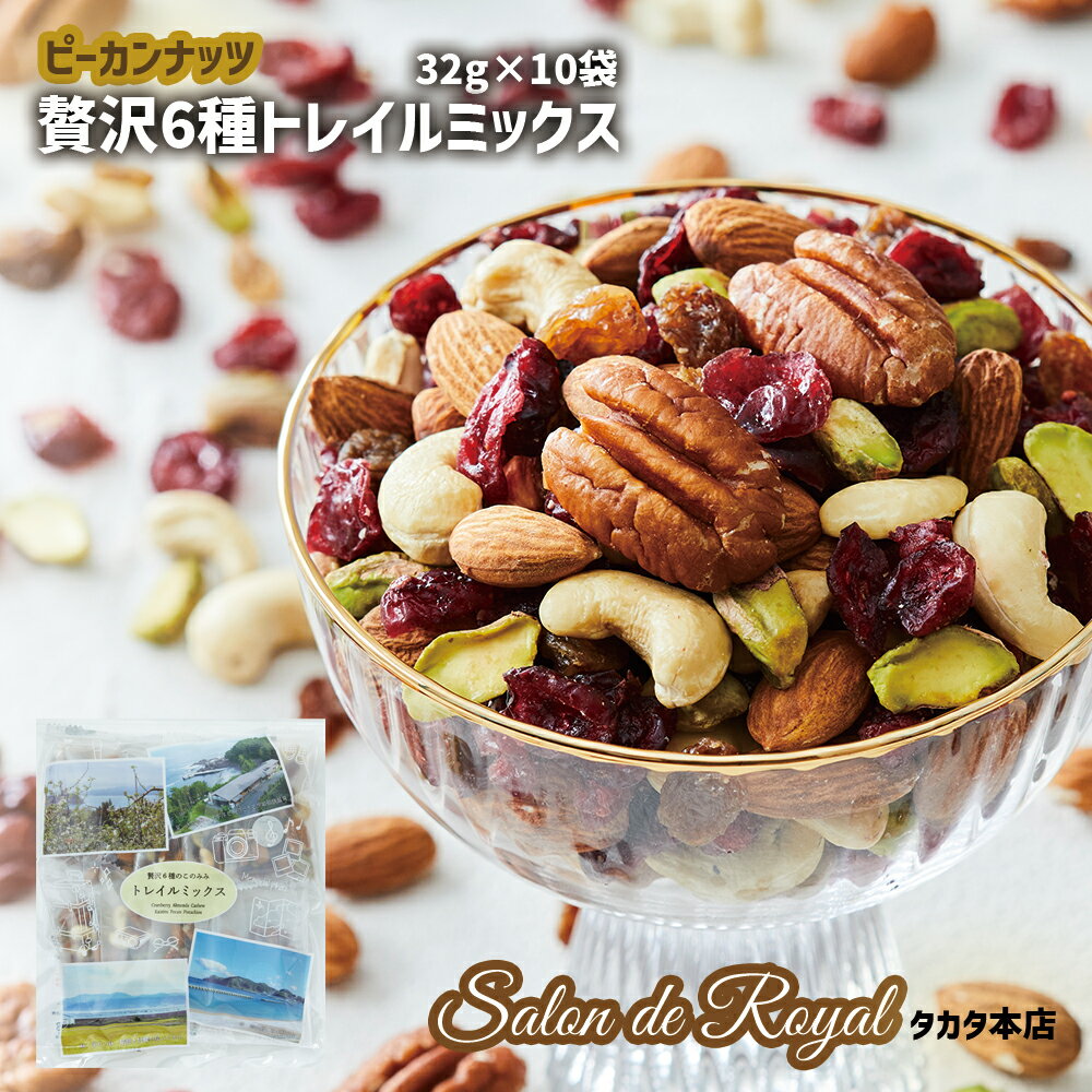【ふるさと納税】サロンドロワイヤル 贅沢6種 トレイルミックス ミックスナッツ 320g(32g×10袋) 健康 ナッツ ピーカンナッツ アーモンド ピスタチオ...