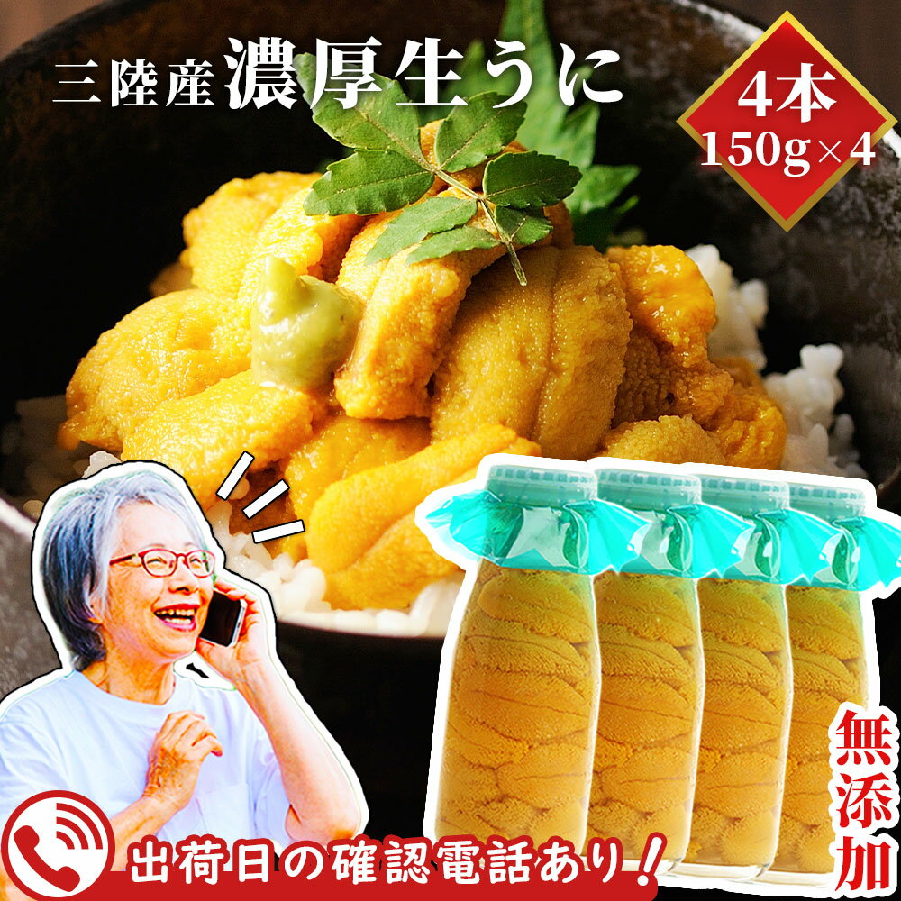 【ふるさと納税】 三陸産 生うに 4本 150g×4 牛乳瓶入り ＜ 期間限定 5月中旬から8月上旬頃 お届け便 ＞ 岩手 三陸産 雲丹 うに 三陸産 無添加 ミョウバン不使用 キタムラサキウニ ヤマコー 牛乳瓶 瓶詰 瓶 片桐鮮魚店 岩手県 釜石市 三陸直送 産地直送 瓶入り 人気 新鮮