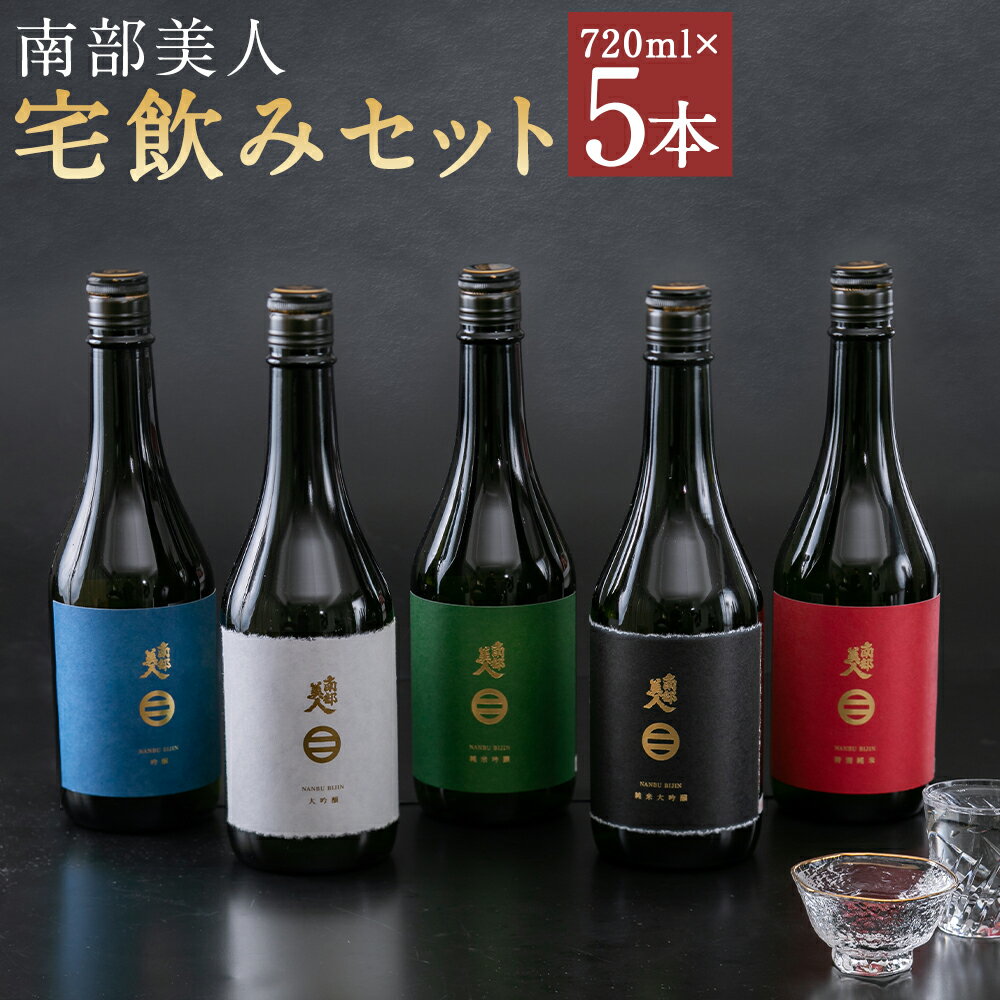 【ふるさと納税】南部美人 宅飲みセット 5本 720ml×各1本 合計3.6L 5種類 セット 飲み比べ 吟醸 日本酒 お酒 宅飲み 送料無料