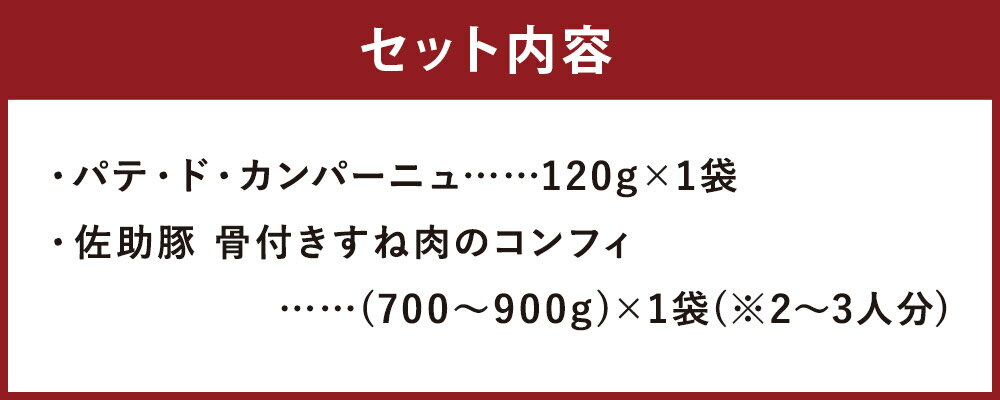 【ふるさと納税】佐助豚セット 2名分 2種類 パテ・ド・カンパーニュ 骨付きすね肉のコンフィ コンフィ パテ 佐助豚 豚肉 岩手県 二戸市 冷凍 送料無料